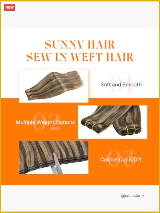 100g Hand-Tied Weft Hair Extensions Real Human Hair 18 Inch Double-Weft main image 4